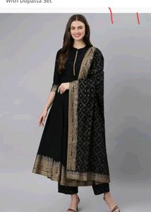 Elegant Black Kurta Set with Dupatta