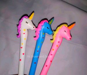 ‼️PACK OF 10 Unicorn Blue ink Pens