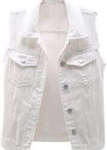 Zara White Denim Vest