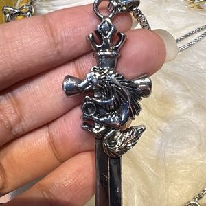 Unique Dragon Sword Pendant Necklace