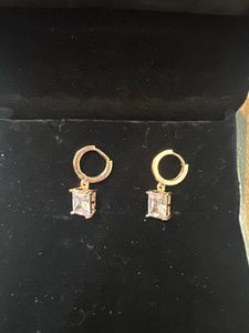 Elegant Square Cut Crystal Drop Earrings