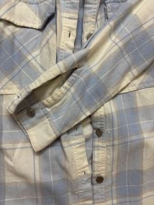 Light Blue Plaid Button-Up Shirt
