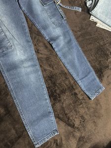 Blue Denim Cargo new jeans compelety ne