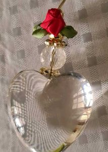 Glass HEART with Flowers