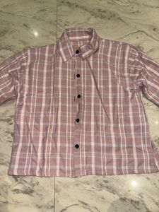 Pink Plaid Long Sleeve Shirt