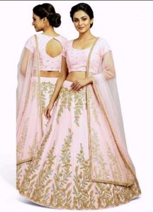 Elegant Pink Embroidered Lehenga Choli