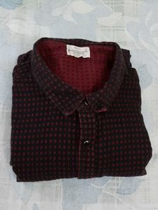 Men's Maroon Printed Casual Shirt