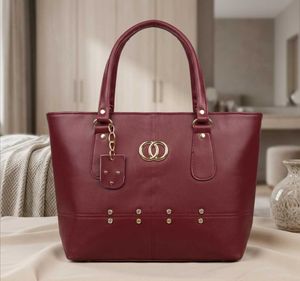 Stylish Maroon Tote Handbag
