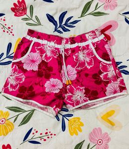 Cute Floral Print Mini Shorts