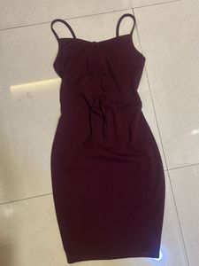 Women's Burgundy Spaghetti Strap Dress