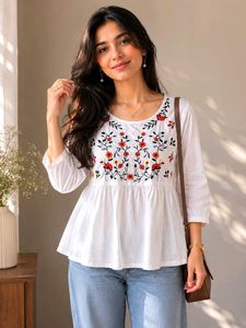 Embroidered White Kurta