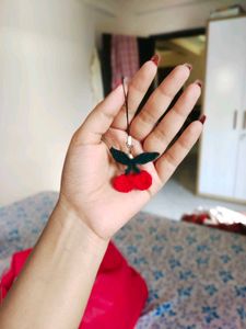 Handmade Cherry Charm Keychain