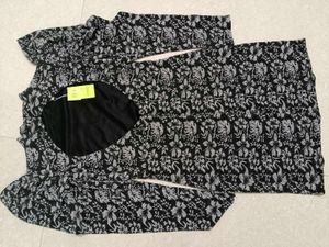 Black Floral Print Mini backless Dress