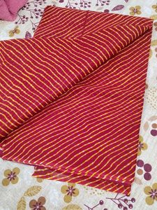 Vibrant Red Leheriya Saree
