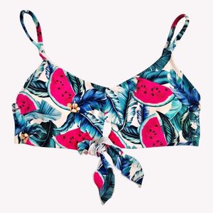 Watermelon Tropical Print Bikini Top 28/30