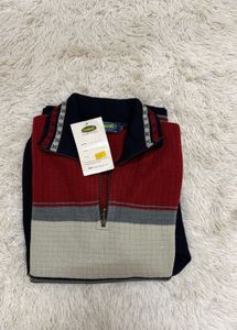 Men's Striped Quarter Zip Sweater