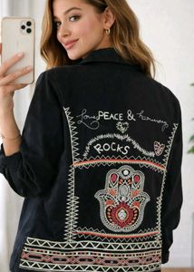 Embroidered Black Jacket size-40