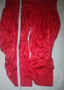 Red suit creap silk +dupatta