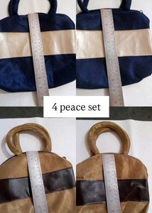 4 Pcs Handbag Set with Pouch &amp; Cloth – Stylish Pre