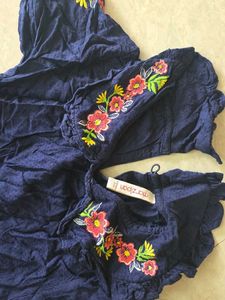 Embroidered Navy Blue frock