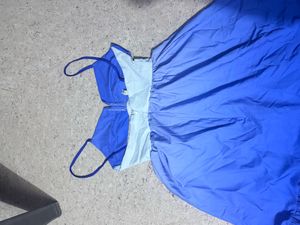 Chic Blue Maxi Dress with Cutout Detail