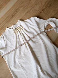 Elegant White Pearl Embellished Blouse