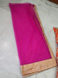 Orange Embroidered Lehenga Choli