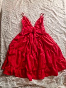 Red Tie-Back Mini Dress