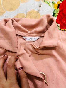 Chic Pink Double-Breasted Blazer co ord ser