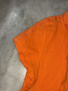 Orange Embroidered Top