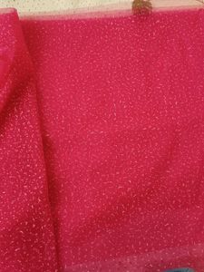 Sparkling Pink Net Saree
