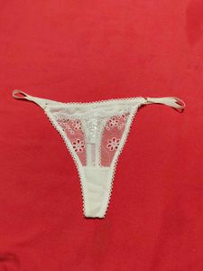 Primark White Lace Thong Panty – M