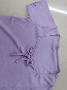 Purple Tie-Front Top