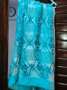 Boho Tie-Dye blue saree