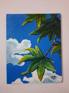 Green Noon Sky - Unframed Canvas Painting