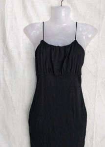 Chic Black Spaghetti Strap Mini Dress