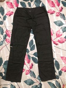 Unisex Linen Cargo Pants with Drawstring