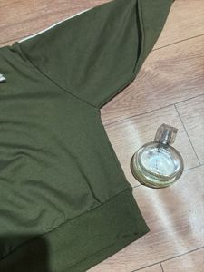 Olive Green Cropped Hoodie