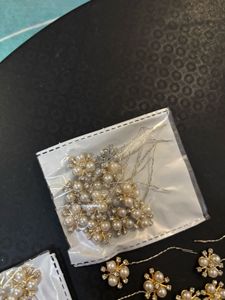 Pearl &amp; Crystal Floral Hair Pins Set