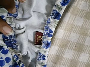 Blue Floral Puff Sleeve Top