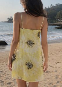 Sunflower Print Mini Dress