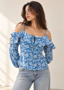 blue colour floral top