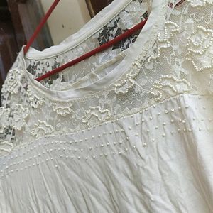 viscose lace beaded top
