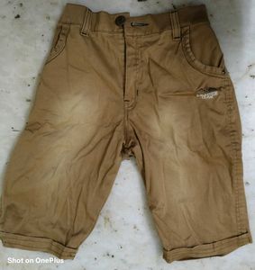 Boys Brown Cotton Casual Shorts