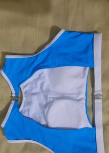 Blue &amp; White Padded Bikini Set