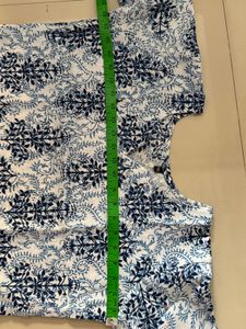 Blue &amp; White Printed Kurta