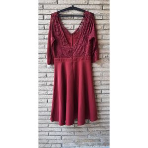 Elegant Burgundy Lace Dress