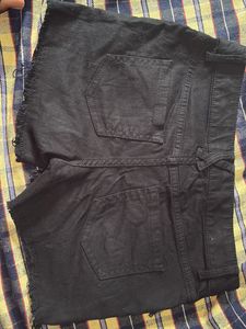 Black Denim Cutoff Shorts