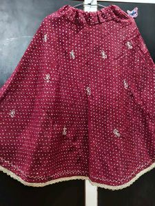 Maroon Embroidered Rajasthani Lehenga Set