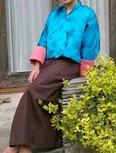 Teal &amp; Pink bhutanese dress